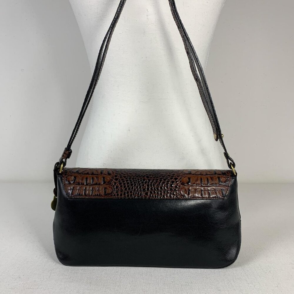 Brahmin Elegant Brown & Black Leather Crossbody Bag - Picture 2 of 8